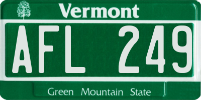 VT license plate AFL249