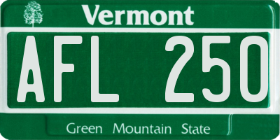 VT license plate AFL250