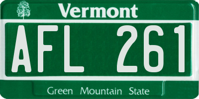 VT license plate AFL261
