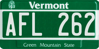 VT license plate AFL262
