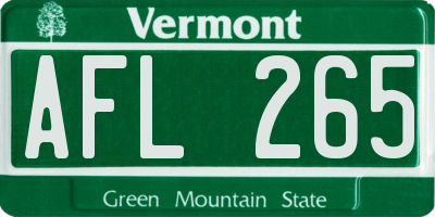 VT license plate AFL265