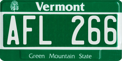 VT license plate AFL266