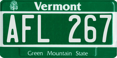 VT license plate AFL267