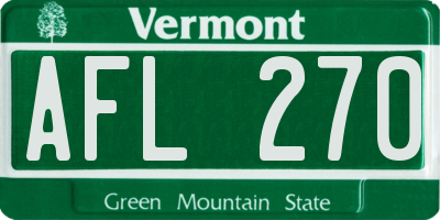 VT license plate AFL270