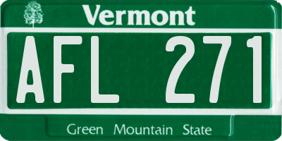 VT license plate AFL271