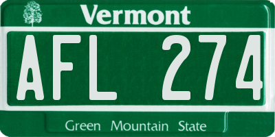 VT license plate AFL274