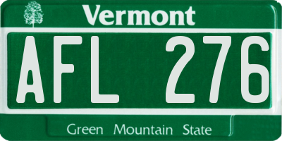 VT license plate AFL276