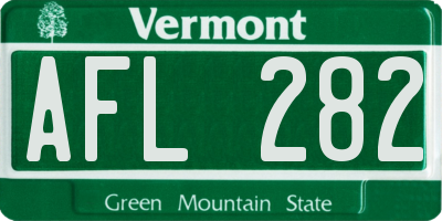 VT license plate AFL282