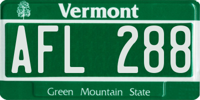 VT license plate AFL288