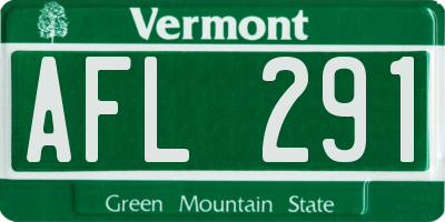 VT license plate AFL291