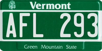 VT license plate AFL293