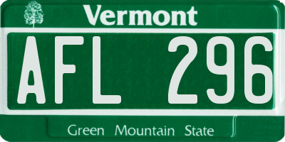 VT license plate AFL296