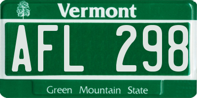 VT license plate AFL298