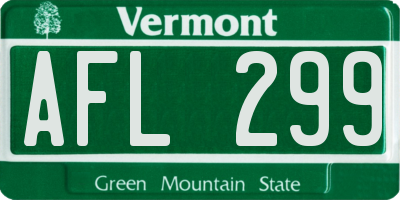 VT license plate AFL299