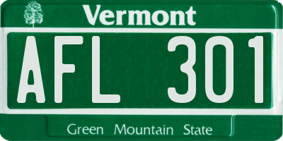 VT license plate AFL301
