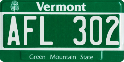 VT license plate AFL302