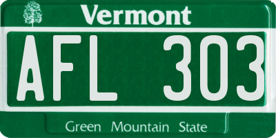 VT license plate AFL303