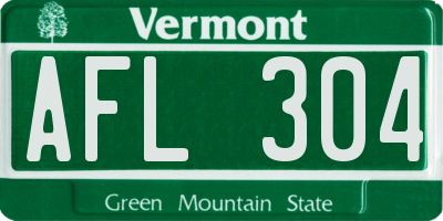 VT license plate AFL304