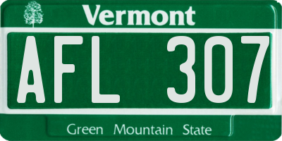 VT license plate AFL307