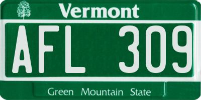 VT license plate AFL309