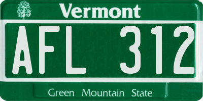 VT license plate AFL312