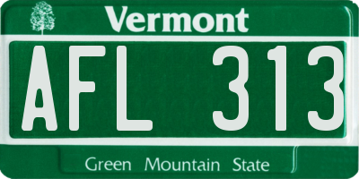 VT license plate AFL313