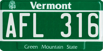 VT license plate AFL316