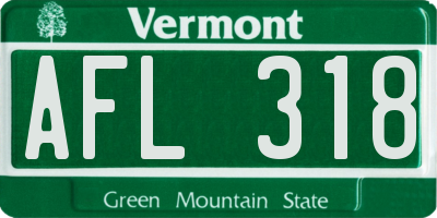 VT license plate AFL318