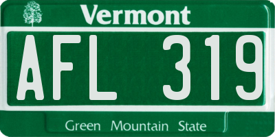 VT license plate AFL319