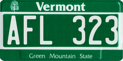 VT license plate AFL323
