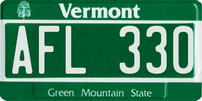 VT license plate AFL330