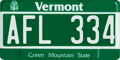 VT license plate AFL334