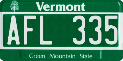 VT license plate AFL335