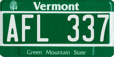VT license plate AFL337