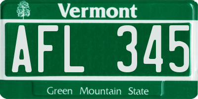 VT license plate AFL345