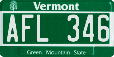 VT license plate AFL346
