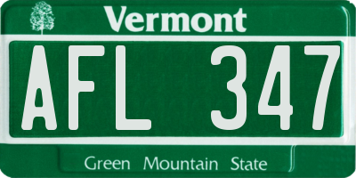 VT license plate AFL347