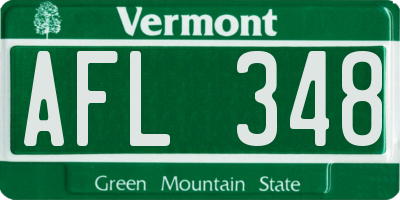 VT license plate AFL348