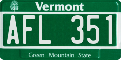 VT license plate AFL351