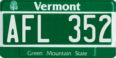 VT license plate AFL352