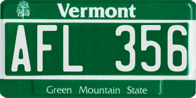 VT license plate AFL356