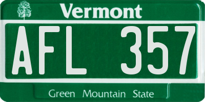 VT license plate AFL357