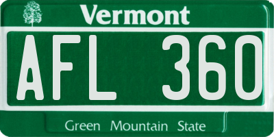 VT license plate AFL360