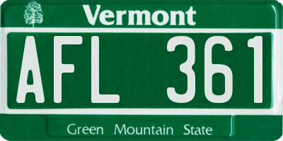 VT license plate AFL361