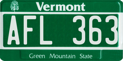 VT license plate AFL363