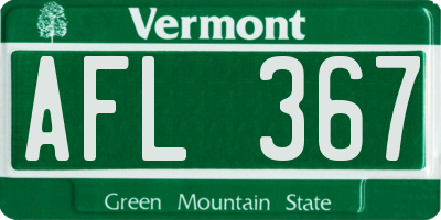 VT license plate AFL367