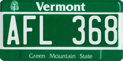 VT license plate AFL368