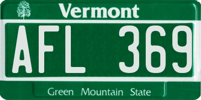 VT license plate AFL369