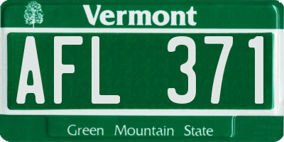 VT license plate AFL371