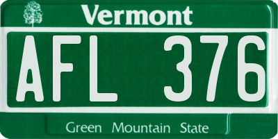 VT license plate AFL376